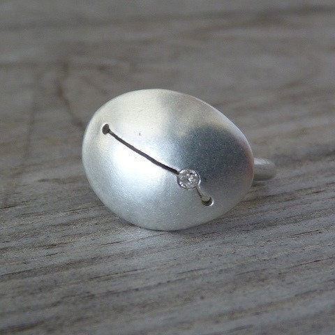 Aries Constellation Ring in Argentium Sterling and Diamond
