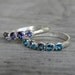 Size 6.5 Iolite Gemstone Ring  Anniversary Band, Sterling Silver Ring