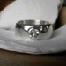 Low profile Wide Sterling Band, White Topaz Ring, Made To Order