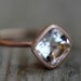 White Topaz And 14k Recycled Rose Gold Solitaire Ring, Made To Order