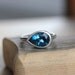 Size 5.75, Ready to Ship, Large London Blue Topaz Side-swept Ring,Made of Recycled Sterling Silver