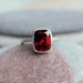 Garnet Solitaire Ring, Sterling and Cushion Cut Garnet Gemstone Made To Order