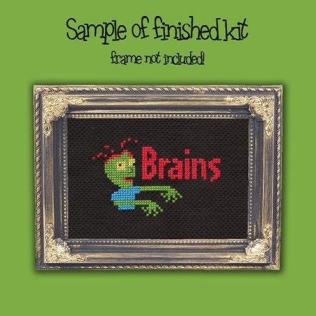 NEW KIT  'Zombie Brains' cross stitch kit