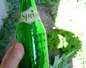 Bright Green Glass Vintage 1960s Sprite Bottle Big Bend National Park