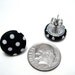 POLKA DOT Studs - Black and white polka dot fabric on hypoallergenic post earrings studs modern rockabilly
