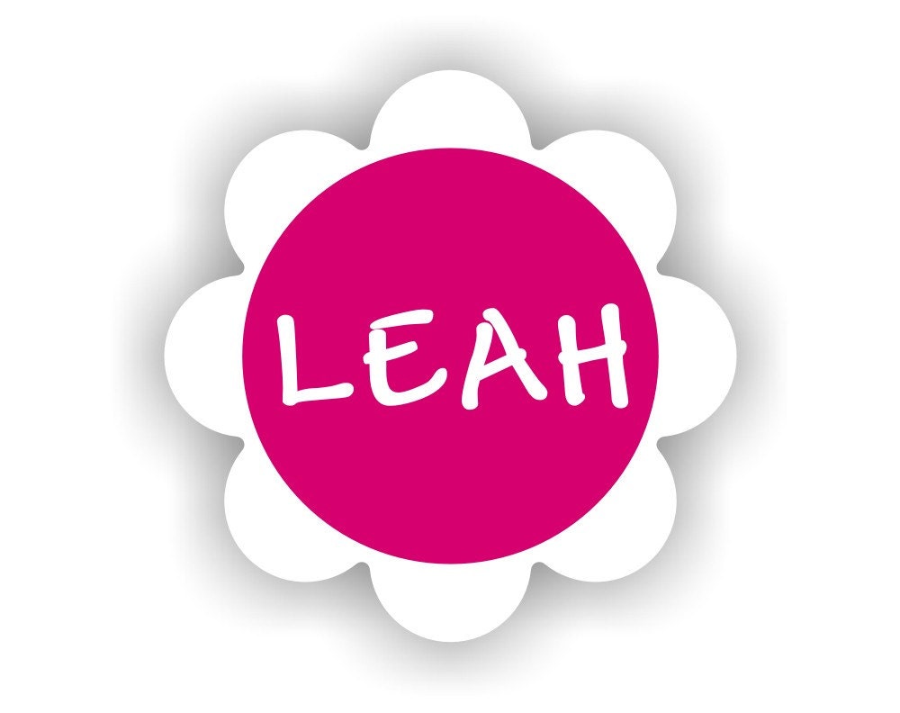 The LEAH Set - FLOWER - Vinyl Name Labels - 30 qty - Waterproof for kids