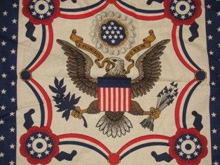 Patriotic American Eagle, Presidential Seal, USA, America Patriot Americana, Freedom Democracy sew Pillow Pattern sewing Fabric 57b