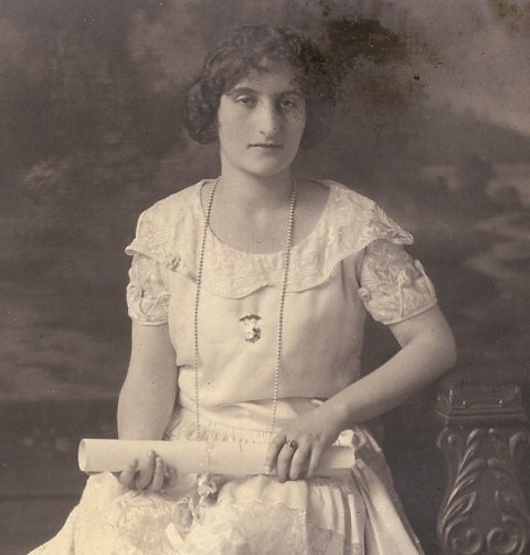 Galveston Gal Vintage 1920's B&W Photograph, Lenora Dorian,Texas Socialite, Graduation Photo, Piano Teacher retro Texan Pianist Texana