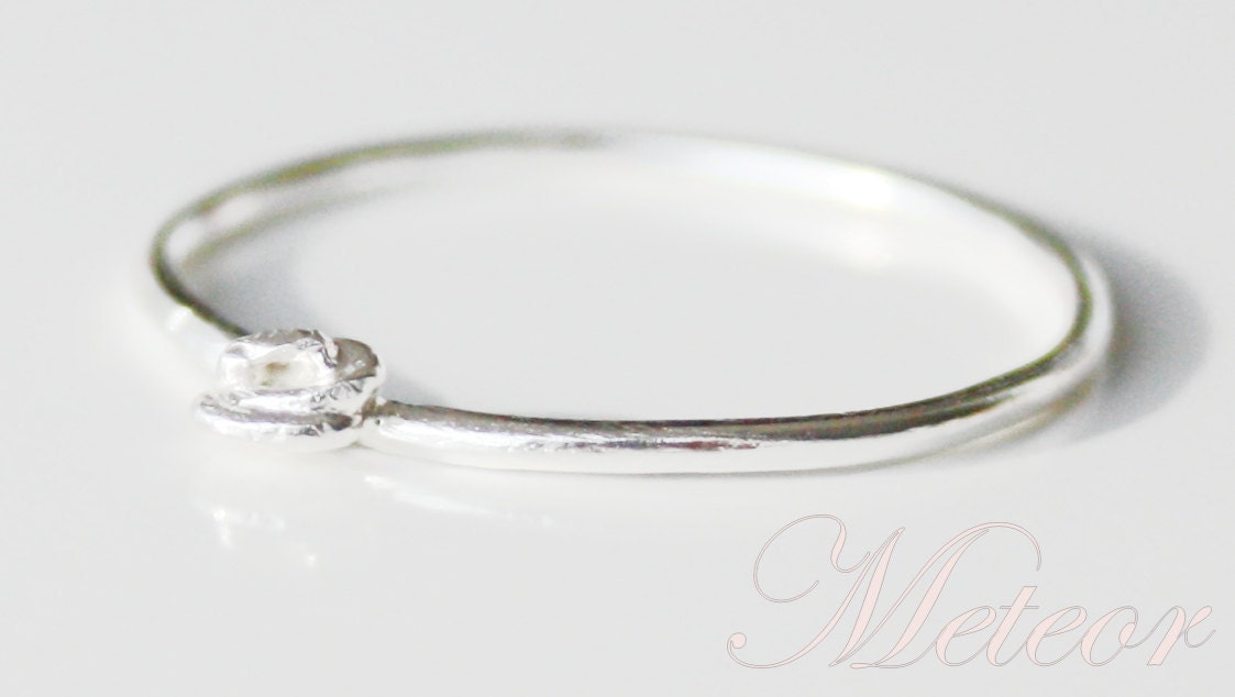 Silver knot Stacking ring, 925 sterling silver, handmade one of a kind, size:8,5 (58)
