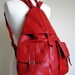 Large Red Leather Backpack