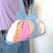 Recycled Jeans Purse - Fun Small Womens Purse - Patchwork Pleated Purse - Pink Orange Denim Bag - Cute Purse