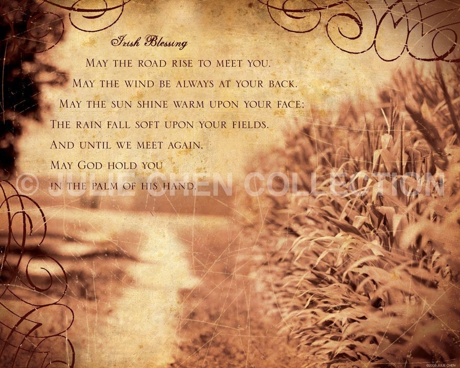IRISH BLESSING 8x10 Fine Art Print Inspirational Art Category