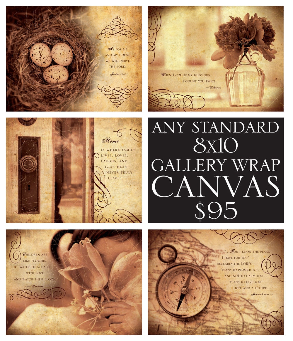 Inspirational Art by Life Verse Design ANY Standard 8x10 Gallery Wrap Canvas ON SALE for 80 Bucks