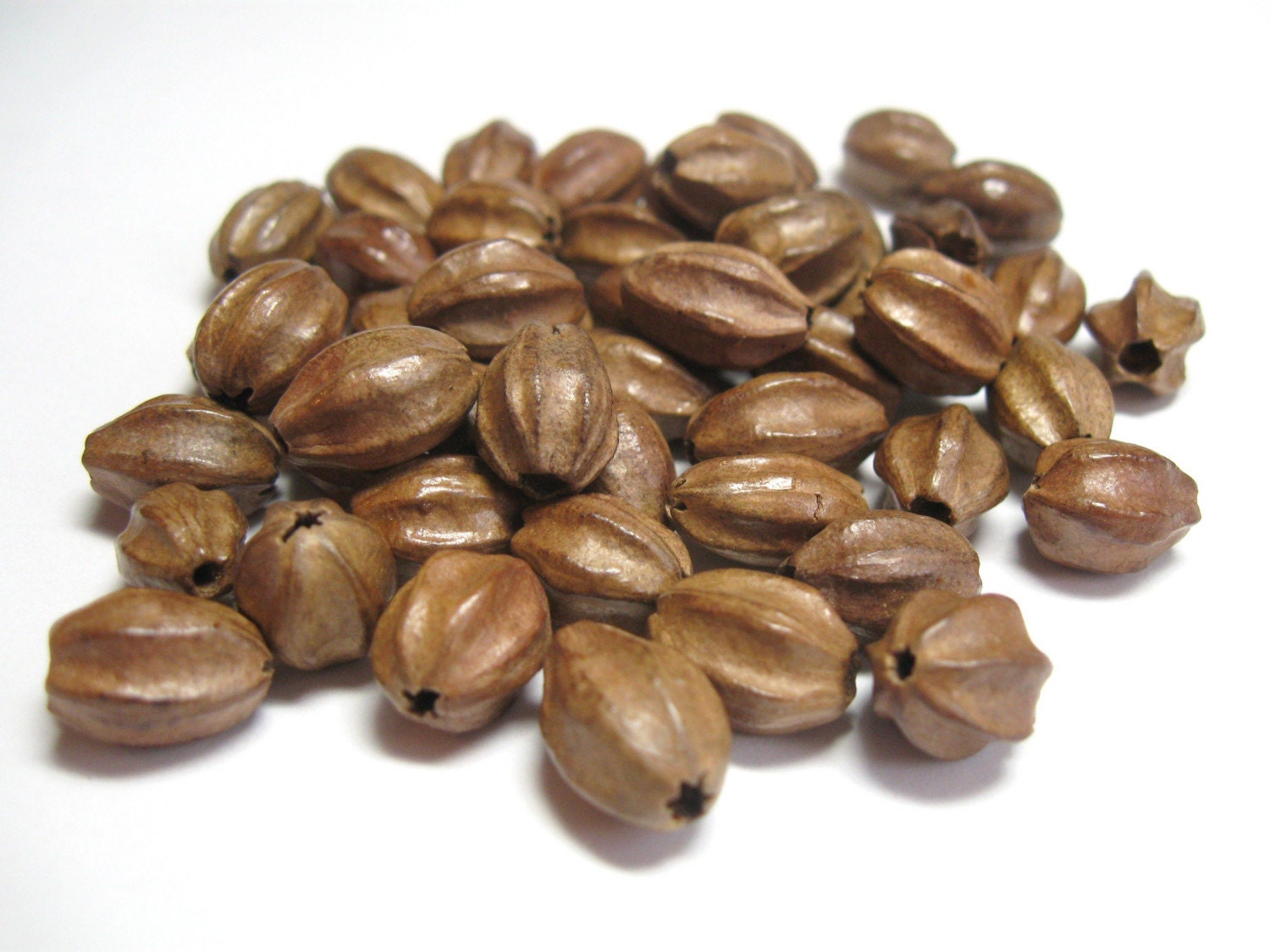 Brown African Natural Seed Pod Beads Qty 50 by beadoutlet on Etsy