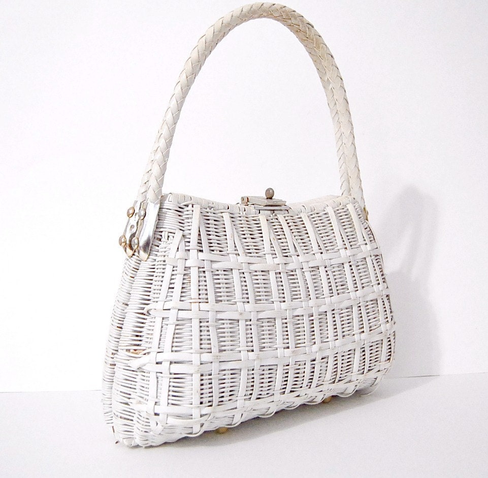 white vintage purse