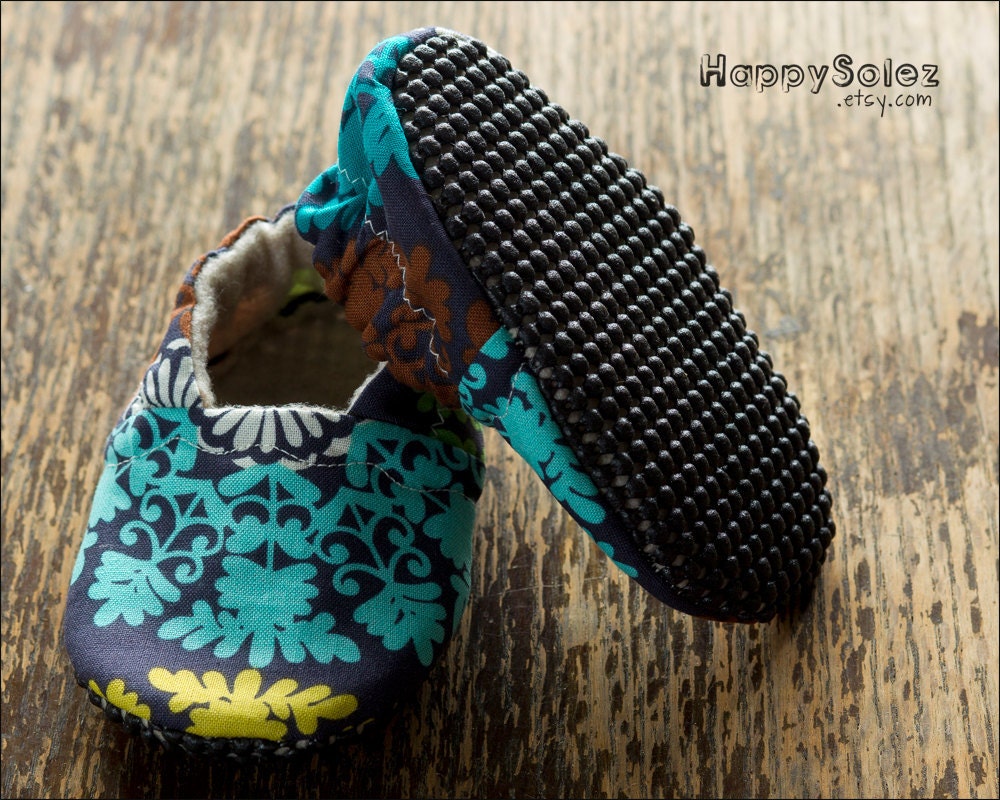 Regal Print - Eco Friendly Baby Booties (6-12 months) Traction Soles - Ready to Ship