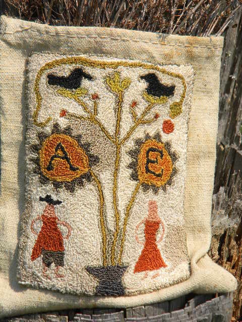 Punch Needle Pattern - Colonial Adam & Eve - from Notforgotten Farm