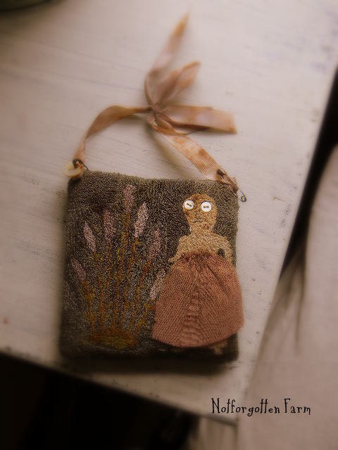 Primitive Needle Punch PATTERN - Lavender Ladye - from Notforgotten Farm