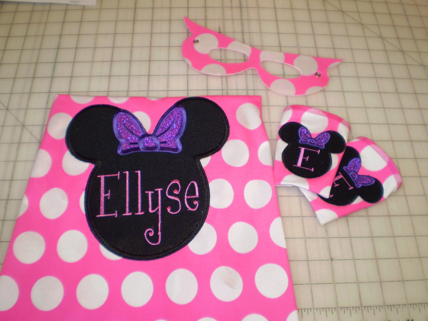 Minnie Mouse Inspired Super Hero  Set- Personalized