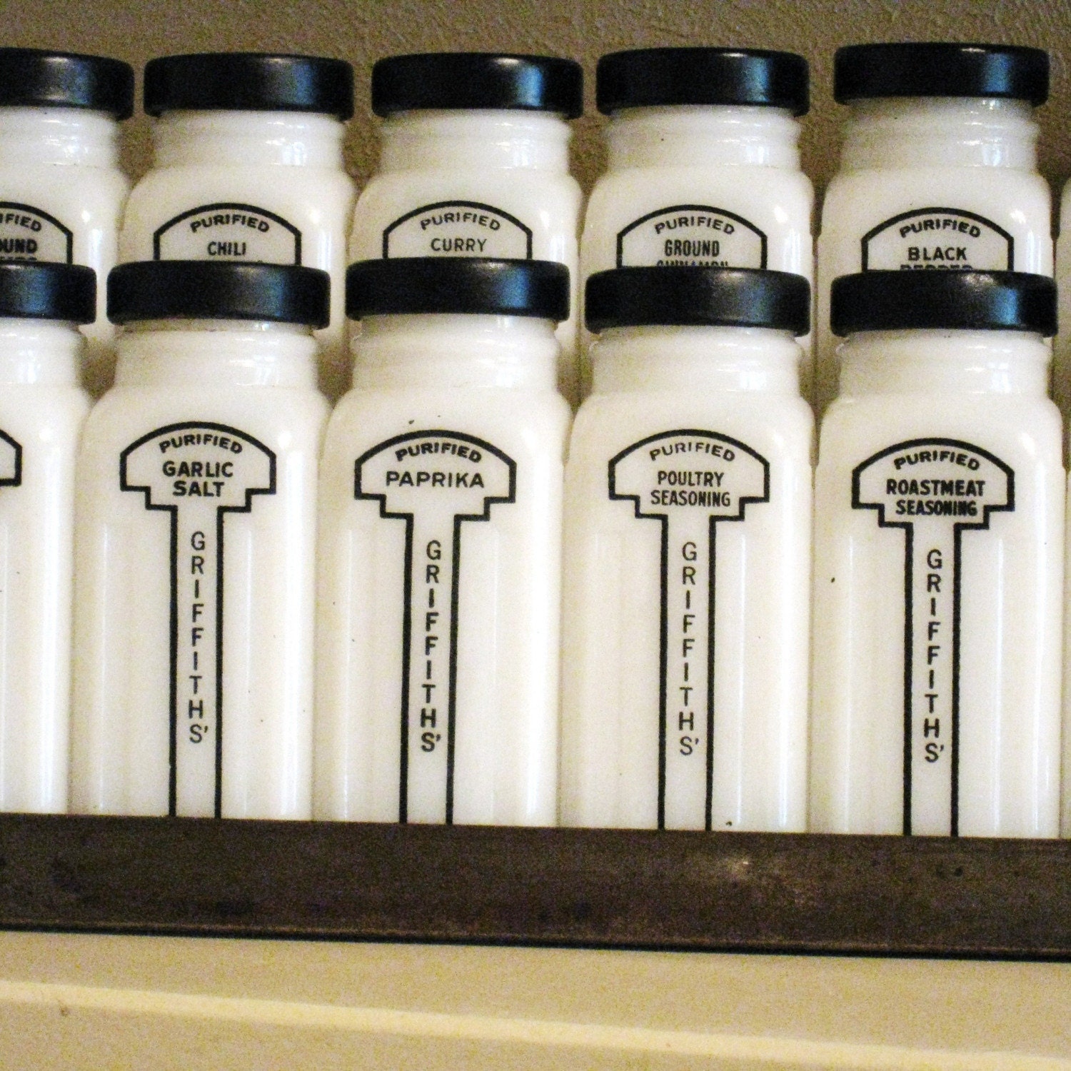 Griffith's Spice Rack 18 jars Vintage with rack by GardenBarn