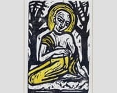 GOSWAMI original relief linocut