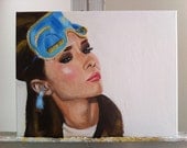 ORIGINAL Painting - Holly Golightly Audrey Hepburn 11"x14"