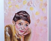 ORIGINAL Painting Audrey Tautou 8x10" on Canvas