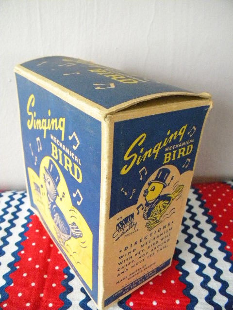 Vintage Irwin Singing Mechanical Bird in Box