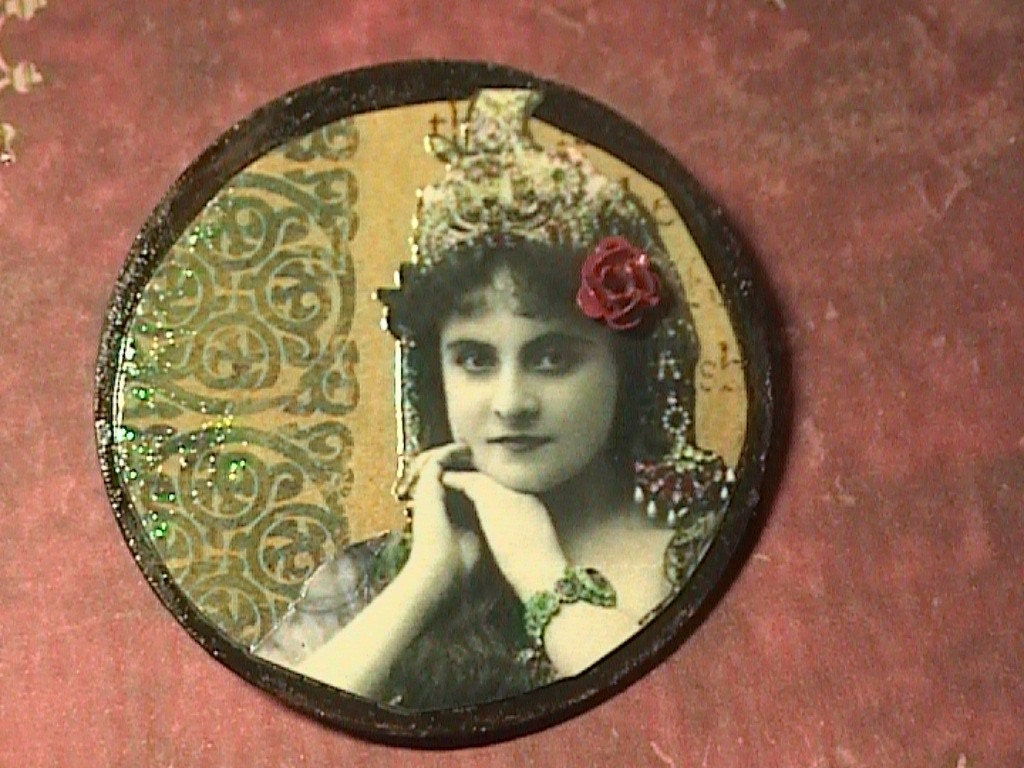 Adelle- altered collage brooch