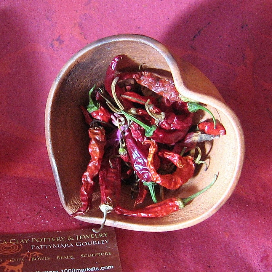 Heart Bowl of Mica Terra Cotta Clay