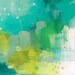 archival fine art giclee print . semi-abstract landscape mixed media . mist garden 1