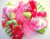 boutique FUNKY FUN pink WATERMELON hair bow clip