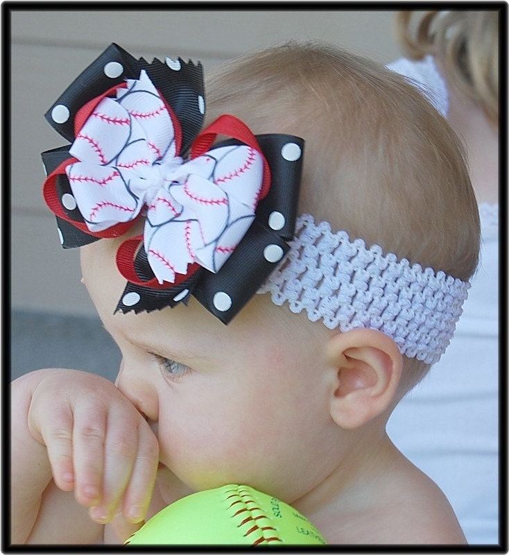 boutique U CHOOSE your favorite BASEBALL colors headband bow