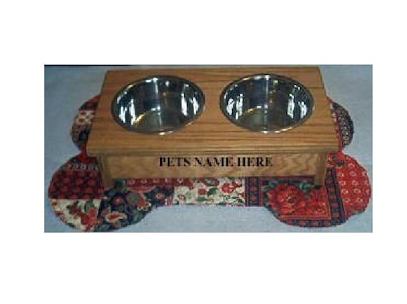 Elevated raised dog bowl feeder 6 inches tall no by olewoodcrafter