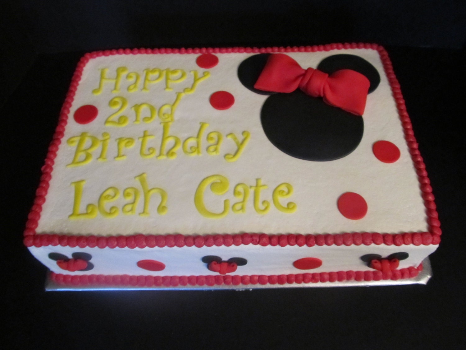 Minnie Mouse inspired Fondant Cake Toppers  Complete Set For Sheet Cake