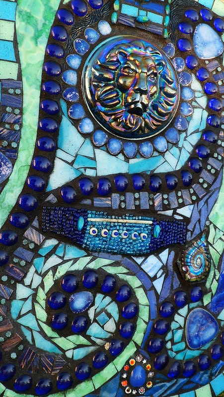Stained Glass Mosaic Blues Guitar Gift for Musician or Music Lover