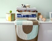 Contemporary Baby Quilt - Half & Half Herb