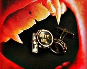 Vintage Typewriter Key Cufflinks - Zombie - Bite Me - Suck - Vampire