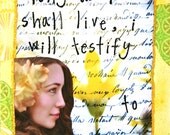 Handmade Altered Art Collage Greeting Card, size 5x7, Testify to Love, Blank Inside