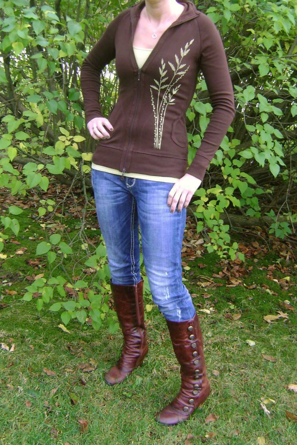 S, M, L, XL  Grandma's Garden Cadet Jacket in Chocolate