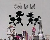 French Poodles  Vinyl Wall Decal