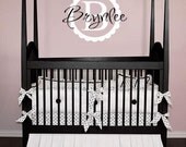 Girls Custom Scalloped Circle Monogram Initial with Name 2 colors vinyl wall art decal NEW LARGER SIZE