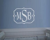 Monogram Simple Initials vinyl wall art decal sticker