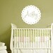 Scalloped Circle Monogram with Name Vinyl Wall Decal