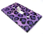 MADE WHEN ORDERED: Light Switch Cover Purple Cheetah Decor Children Kids Bedroom Leopard Spots Switchplate Switch Plate Outlet Decora
