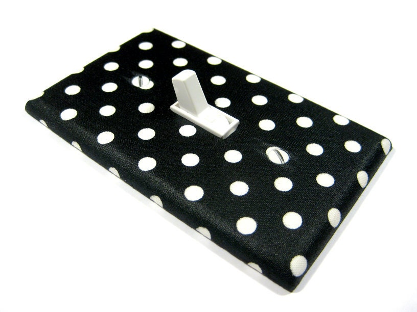 Black and White Polka Dot Light Switch Cover Rockabilly Decor Decoration Switch Plate Switchplate Outlet