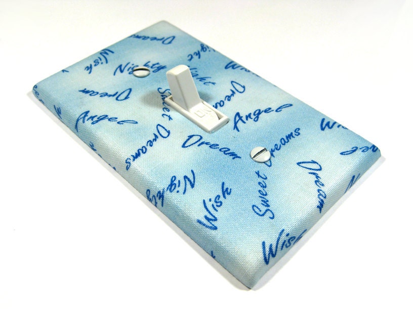 Sweet Dreams Blue Children Decor Switchplate Light Switch Cover Nursery Beddroom LAST ONE 499