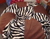 Black and White ZEBRA and Solid Brown Bean Bag chair Funky and cool