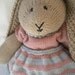 Ready to ship .. Daisy Bella, A Hand Knitted Bunny Rabbit with removable clothes