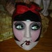Halloween Masquerade Mask Vintage Style Black Haired Smoking Flapper